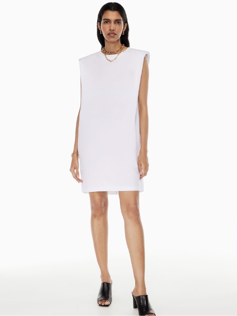 Aritzia Babaton Shoulder Pad Dress White NWT